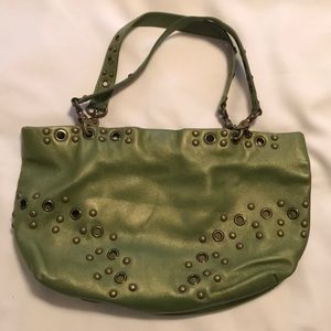 Green studded HOBO international purse